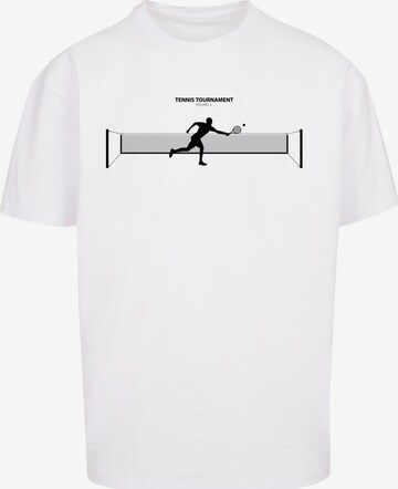 T-Shirt 'Tennis Round 1' Merchcode en blanc : devant