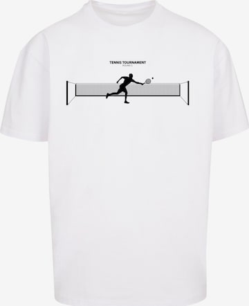 T-Shirt 'Tennis Round 1' Merchcode en blanc : devant