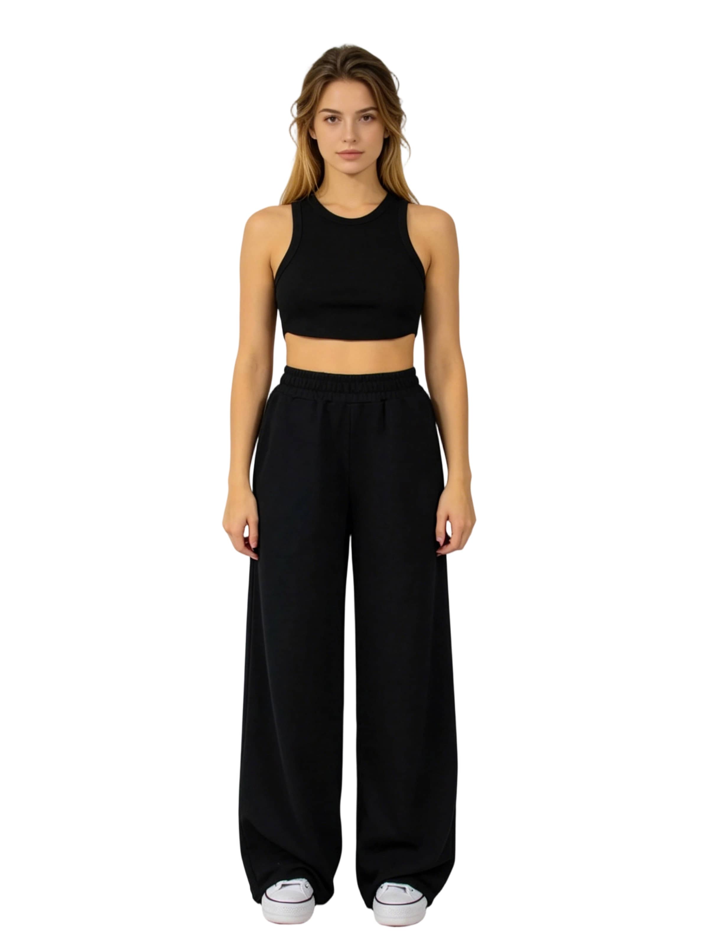 Yesfashion Regular Pants in Black: front