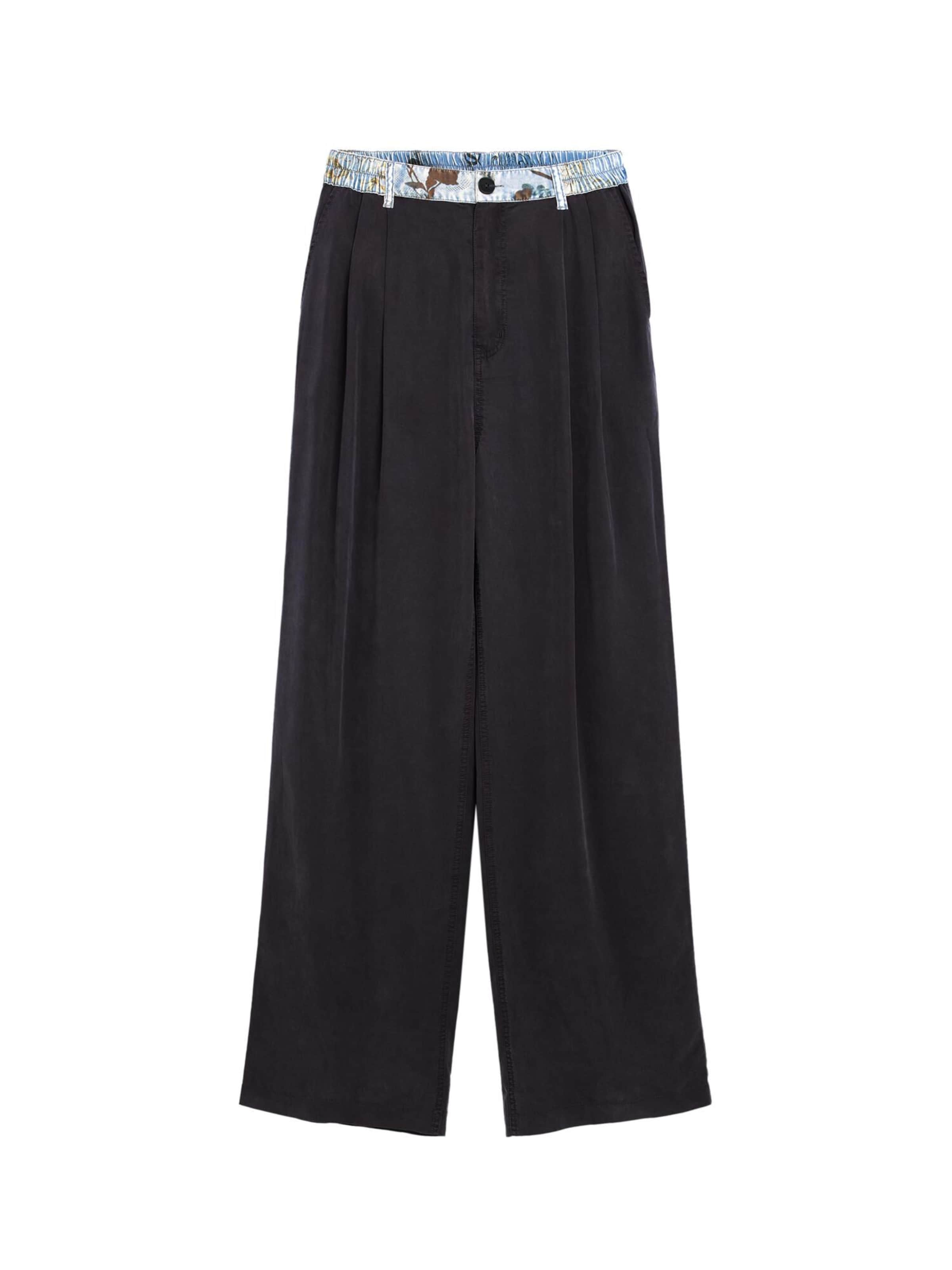 Desigual - regular Pantalón plisado en negro: frente