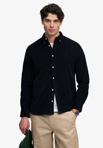 Superdry & Co Regular fit Overhemd 'CLASSIC' in Blauw: voorkant