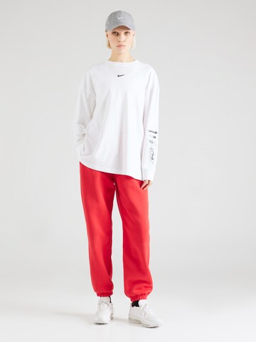 Nike Sportswear Ozke Hlače 'Phoenix Fleece' | rdeča barva