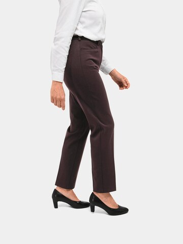 Goldner Regular Pleated Pants in Brown