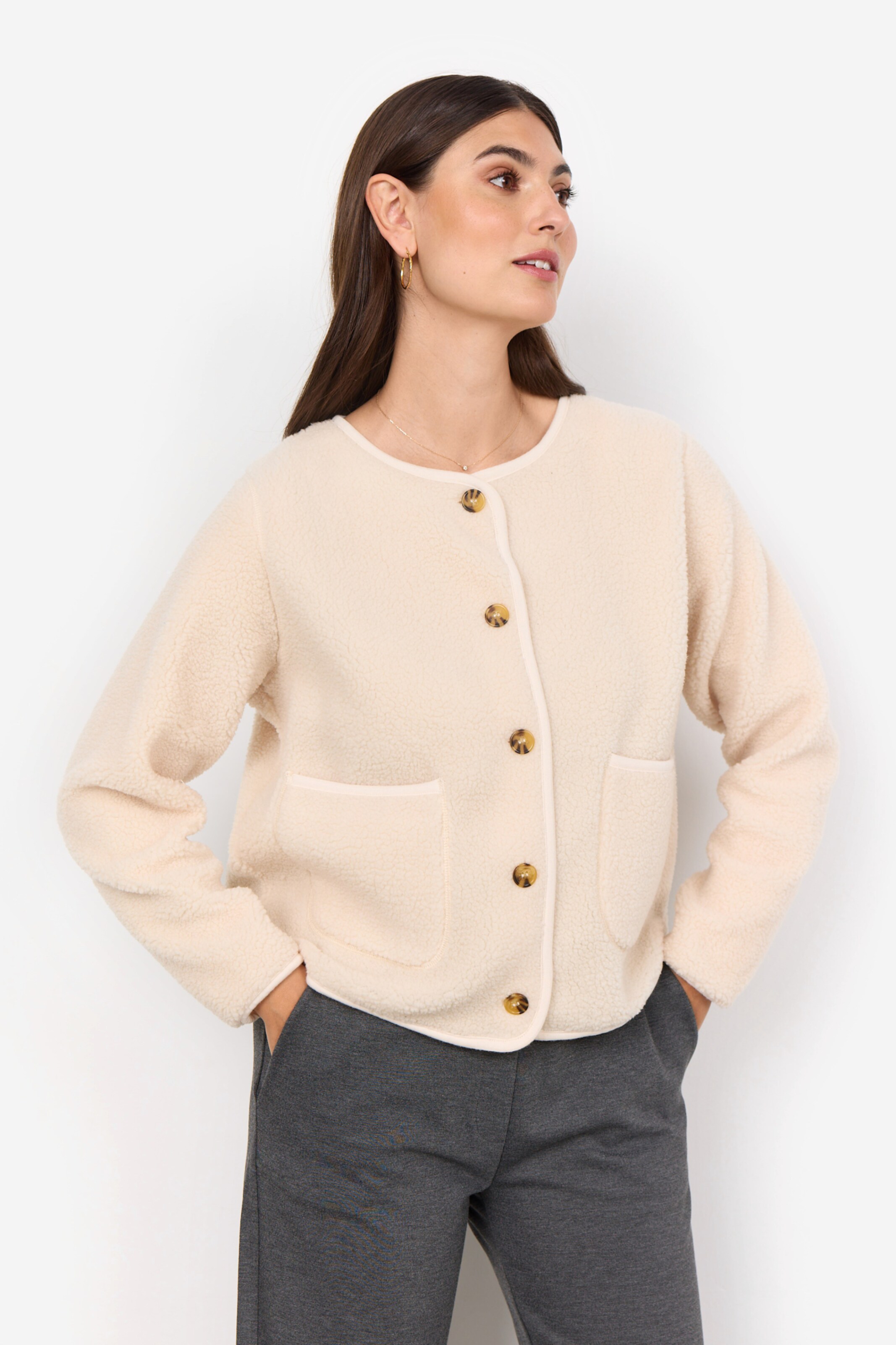 Soyaconcept Strickjacke 'Onyx 2' in Beige: Vorderseite
