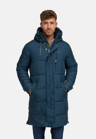 INDICODE JEANS Winterjas 'Studs' in Blauw: voorkant