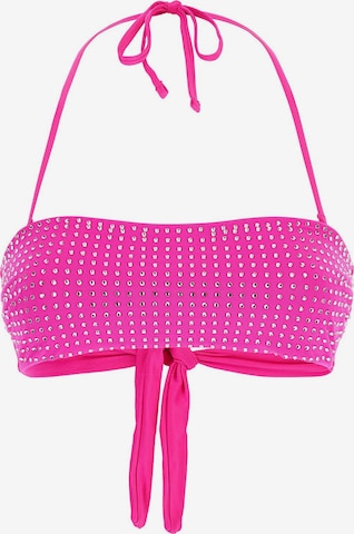 GUESS Bandeau Bikinitop in Pink: predná strana