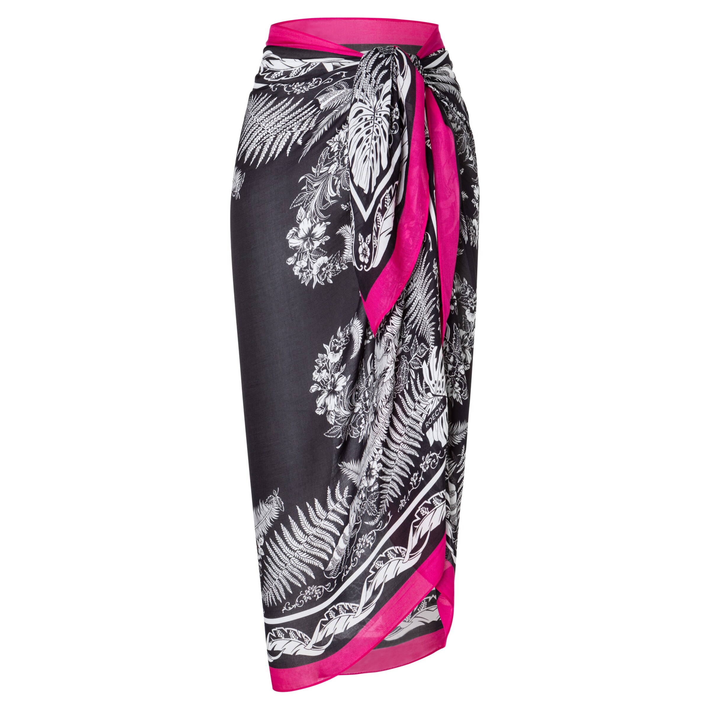 Roeckl Strandlaken 'BOTANICAL GARDEN STOLA' in Zwart: voorkant