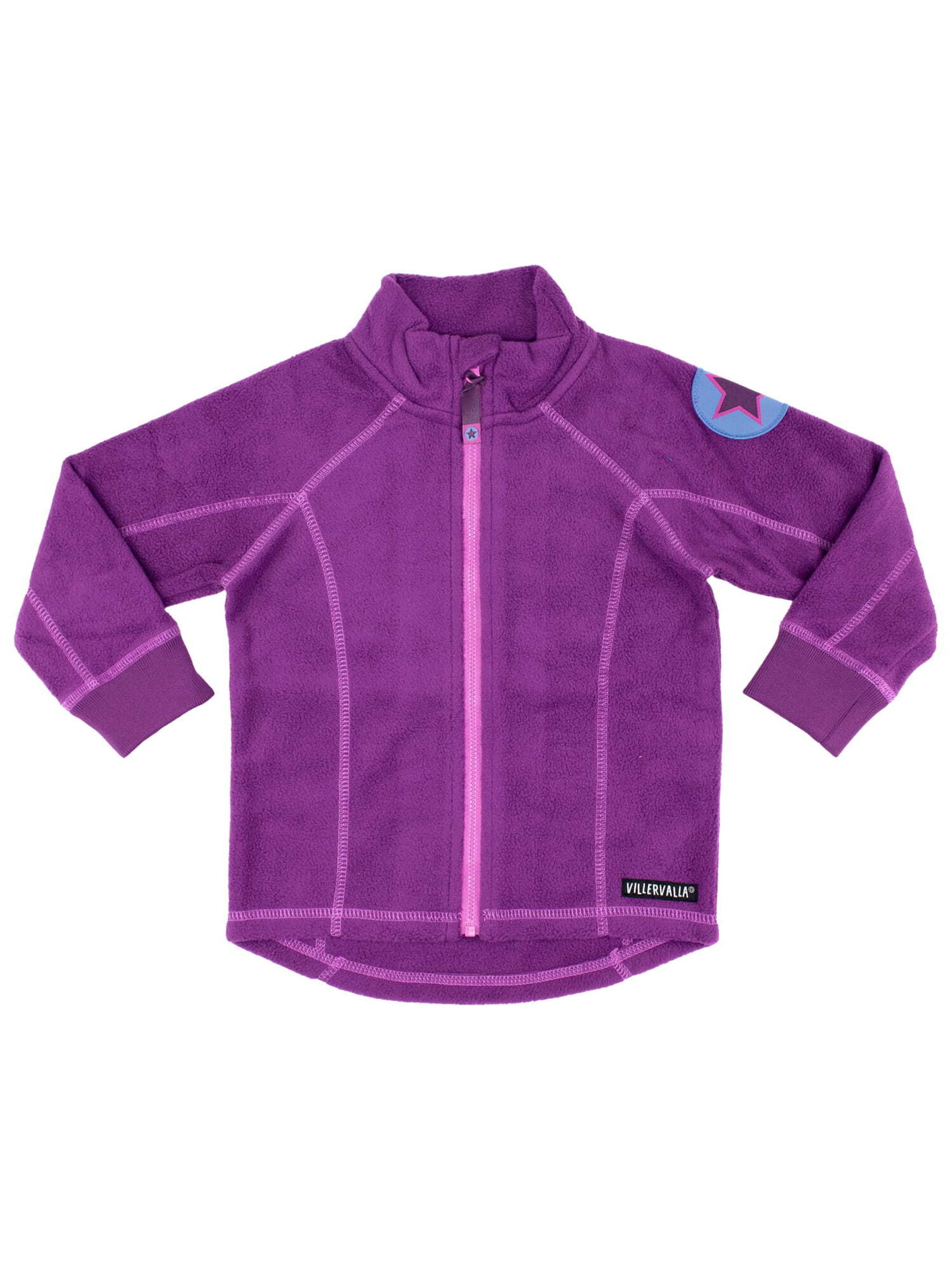 Villervalla Fleecejacke 'Basic' in Lila: Vorderseite