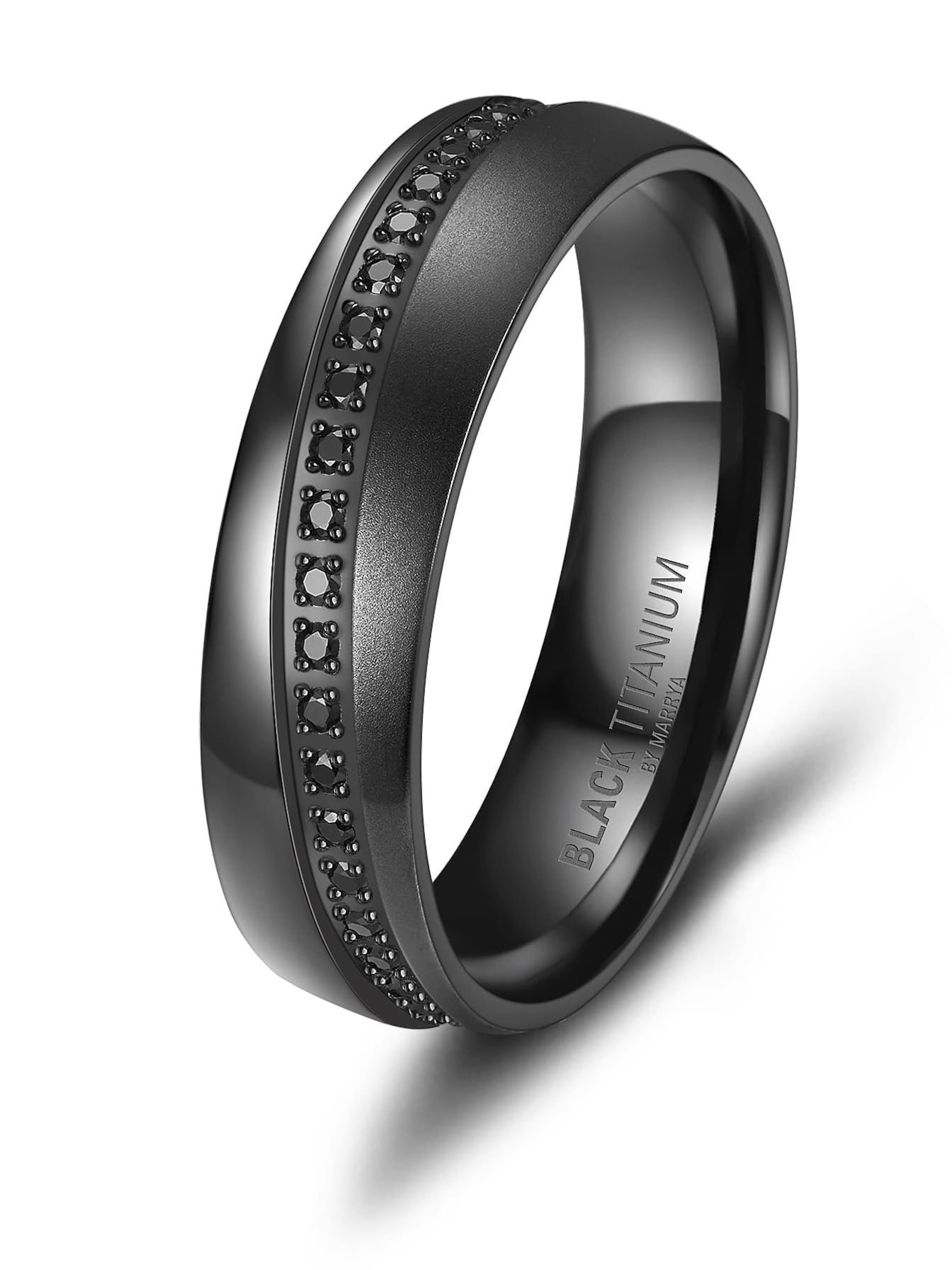 MARRYA Ring 'MARRYA Ehering BT-08 aus Black Titanium' in Black: front