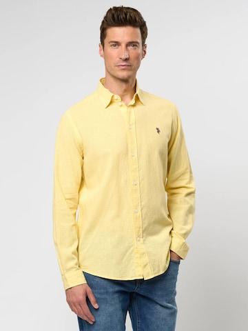 U.S. POLO ASSN. Regular Fit Hemd 'Bolt' in Gelb: Vorderseite