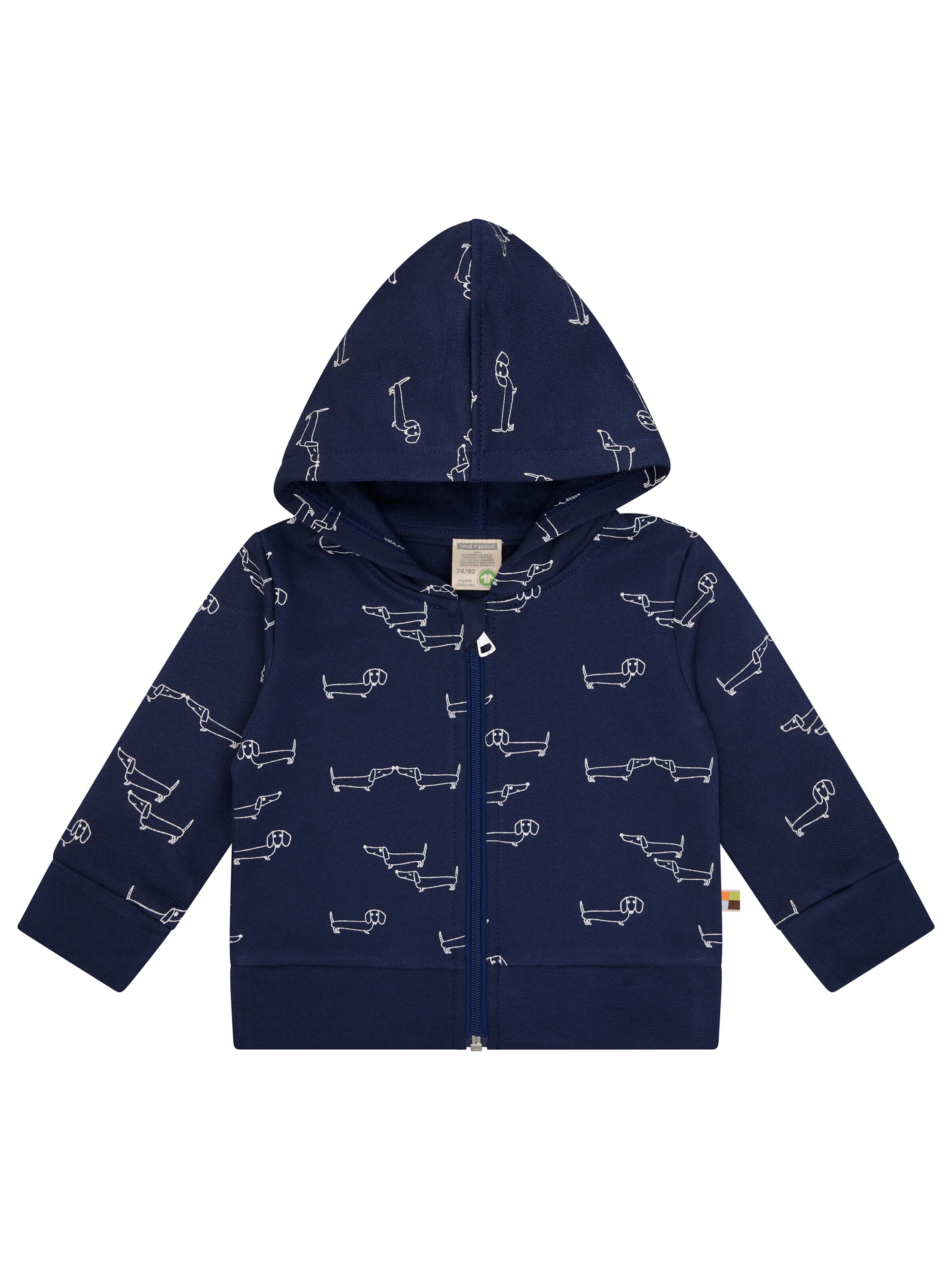 loud + proud Sweatjacke‌‌‌‌‌‌‌‌‌ in Blau: Vorderseite