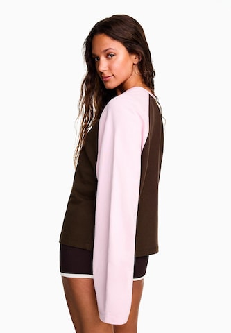 Bershka Tričko - Hnedá