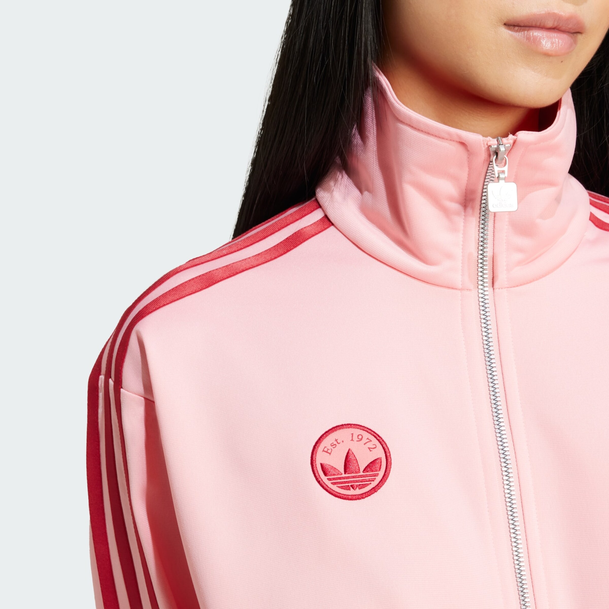ADIDAS ORIGINALS Zip Up Hoodie Firebird in Light Pink ABOUT YOU