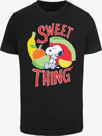 Merchcode Shirt 'Peanuts - Sweet Thing' in Zwart: voorkant