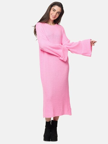 Elara Strikkjole i pink