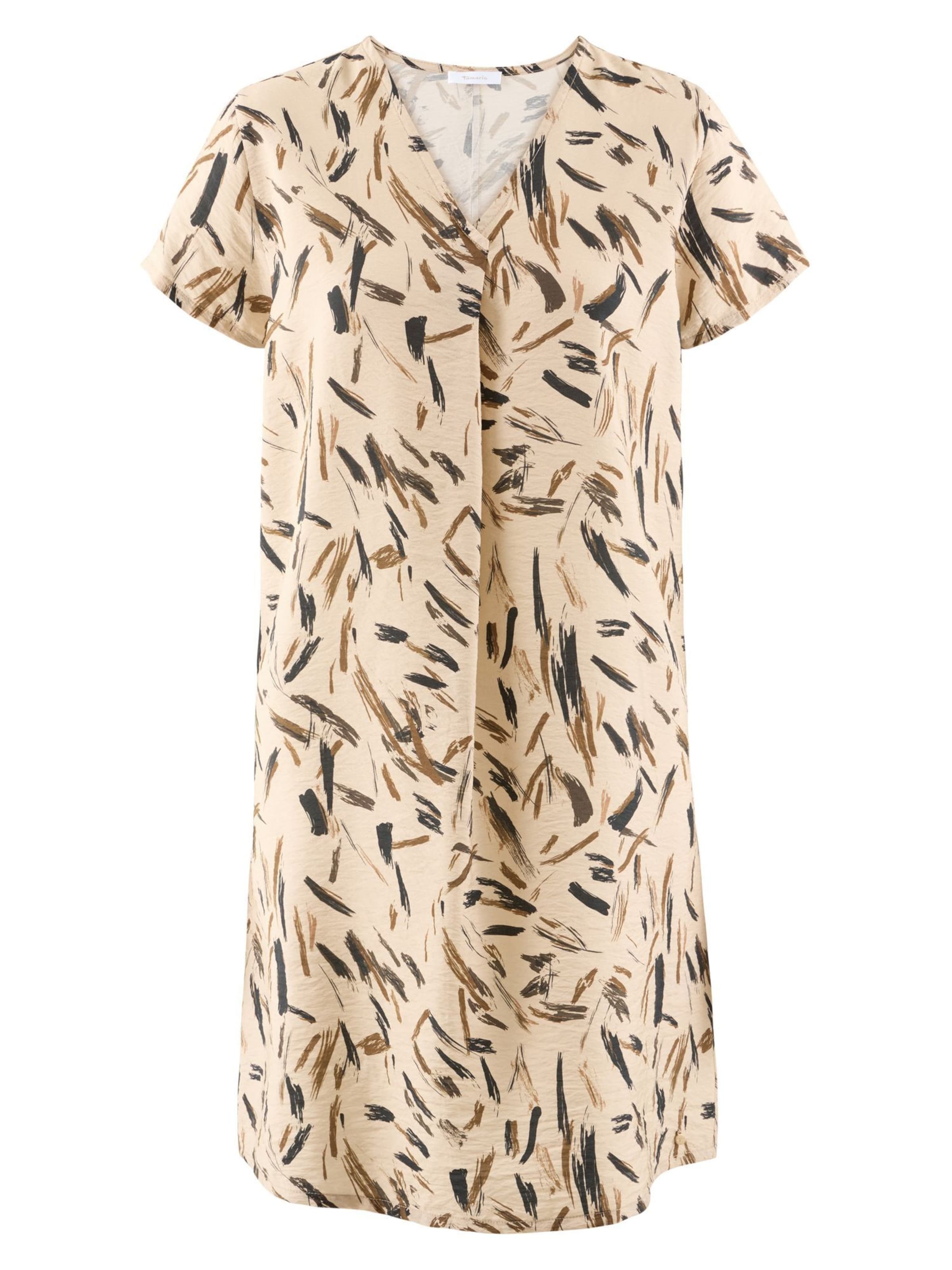 Tamaris Robe en beige / marron / chocolat / noir, Vue avec produit