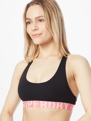 Bustier Soutien-gorge de sport Superdry en noir : devant