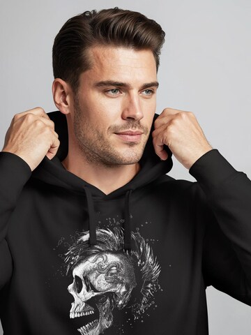 Neverless Sweatshirt 'Punk Skull' in Black