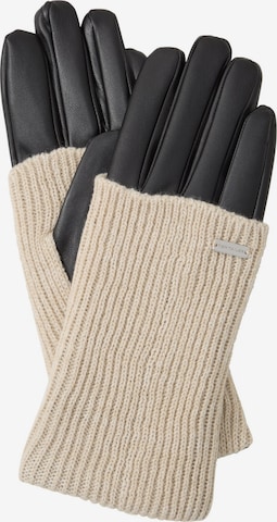 TOM TAILOR Full finger gloves in Beige: front