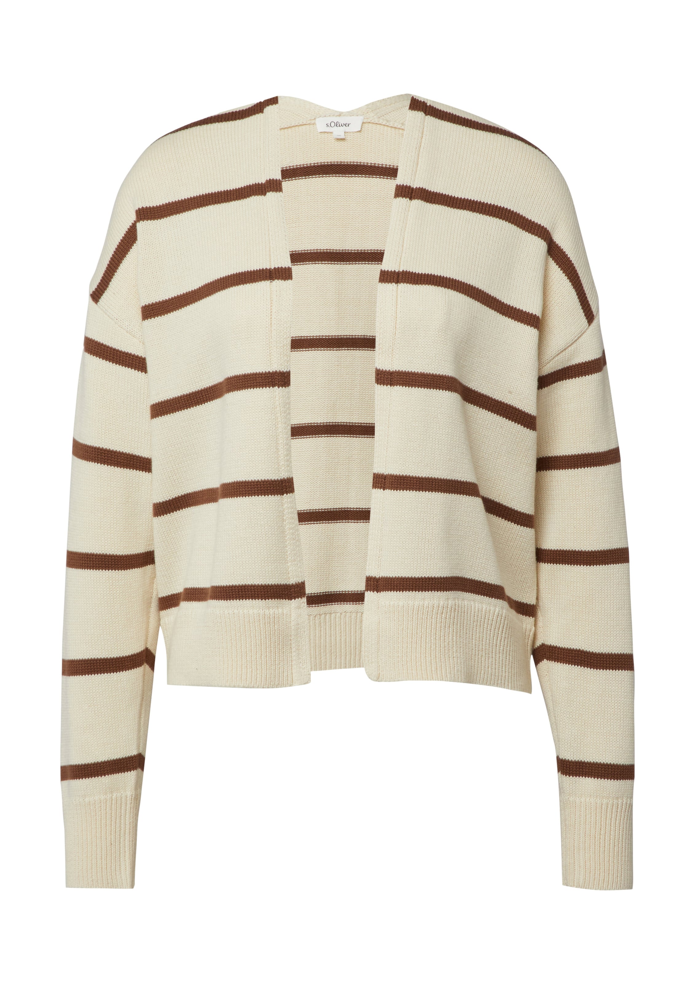 s.Oliver Gebreid vest in Beige: voorkant