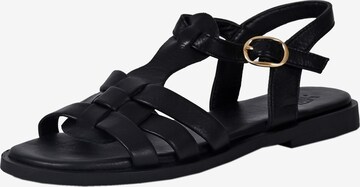 Apple of Eden Strap Sandals in Black: front