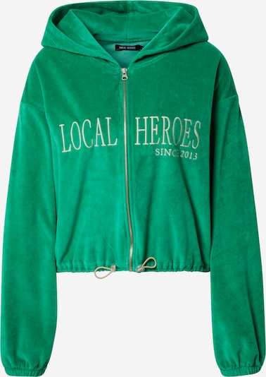 LOCAL HEROES Sweatjacke in beige / grün, Produktansicht