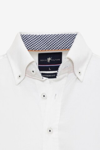 DENIM CULTURE Regular fit Button Up Shirt 'KENT' in White