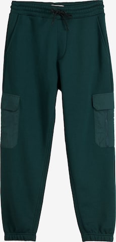 Bershka Tapered Cargobroek in Groen: voorkant