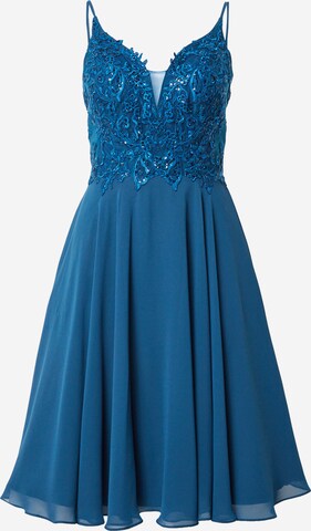 mascara Cocktail Dress in Blue: front