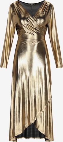 Robe de soirée faina en or : devant