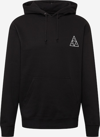 HUFSweater majica - crna boja: prednji dio