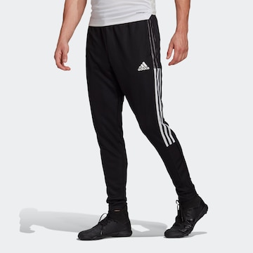 ADIDAS SPORTSWEAR - Tapered Calças de desporto 'Tiro 21' em preto: frente