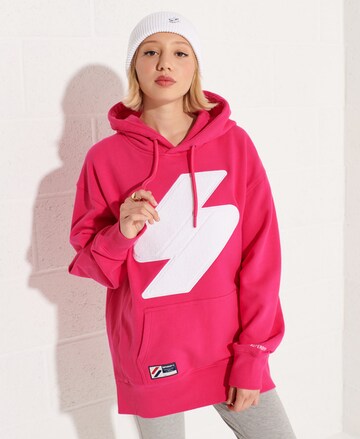 Superdry Sweatshirt 'Code' in Pink: predná strana