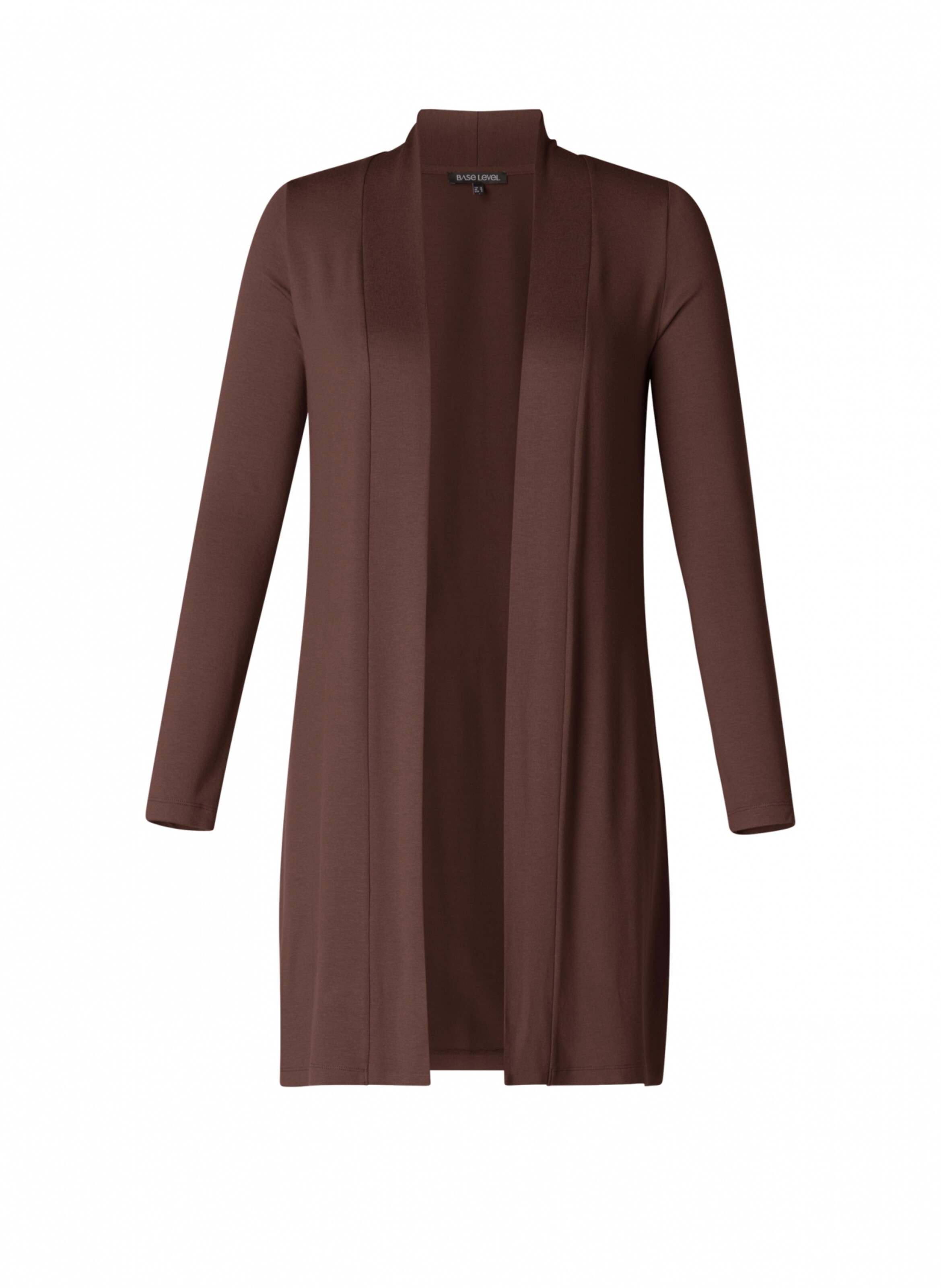 BASE LEVEL CURVY Strickjacke in Braun: Vorderseite