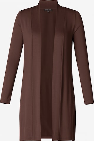 BASE LEVEL CURVY Knit Cardigan in Brown: front