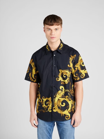 Versace Jeans Couture Comfort fit Button Up Shirt in Black: front