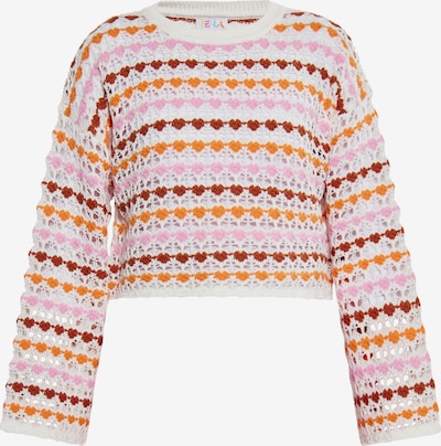 IZIA Sweater in Dark orange / Pastel pink / Rusty red / White, Item view