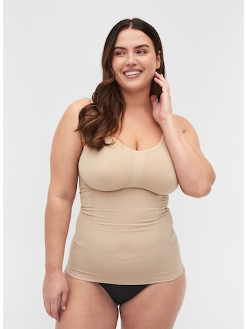 Zizzi Shapingtop in Beige: voorkant