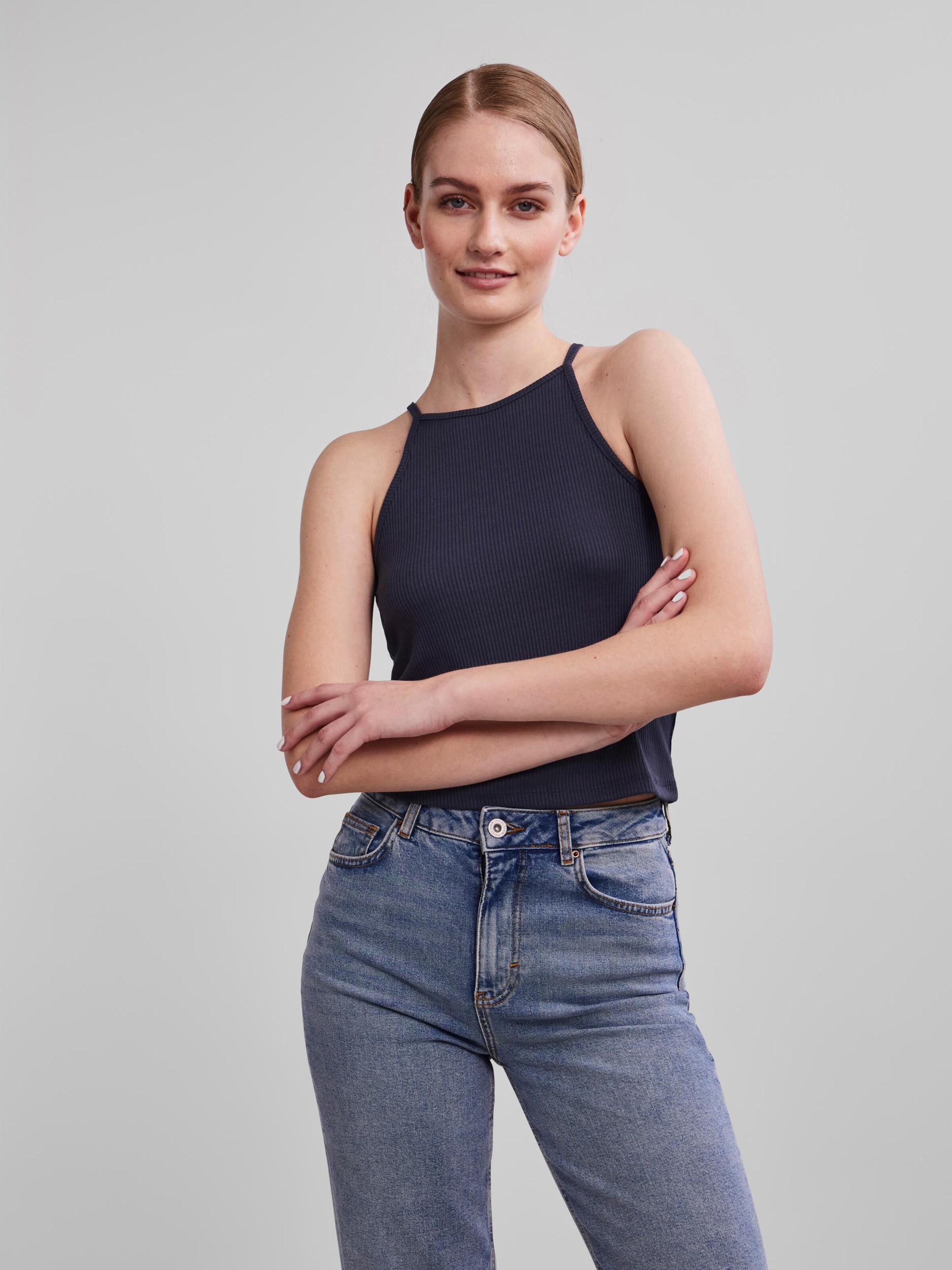 Frauen Shirts & Tops PIECES Top 'Ostina' in Navy - YE00329 Frauen Shirts & Tops PIECES Top 'Ostina' in Navy - YE00329