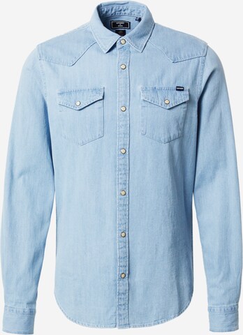 Superdry Regular fit Button Up Shirt in Blue: front