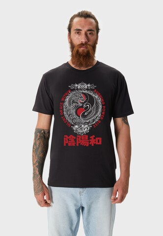 Oldskull Shirt 'Asian Yin Yang Unity Graphic' in Black: front