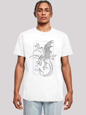F4NT4STIC Shirt 'Harry Potter Dragon' in Wit: voorkant