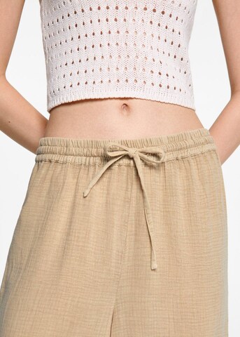 MANGO TEEN Wide leg Pants 'Easy' in Beige