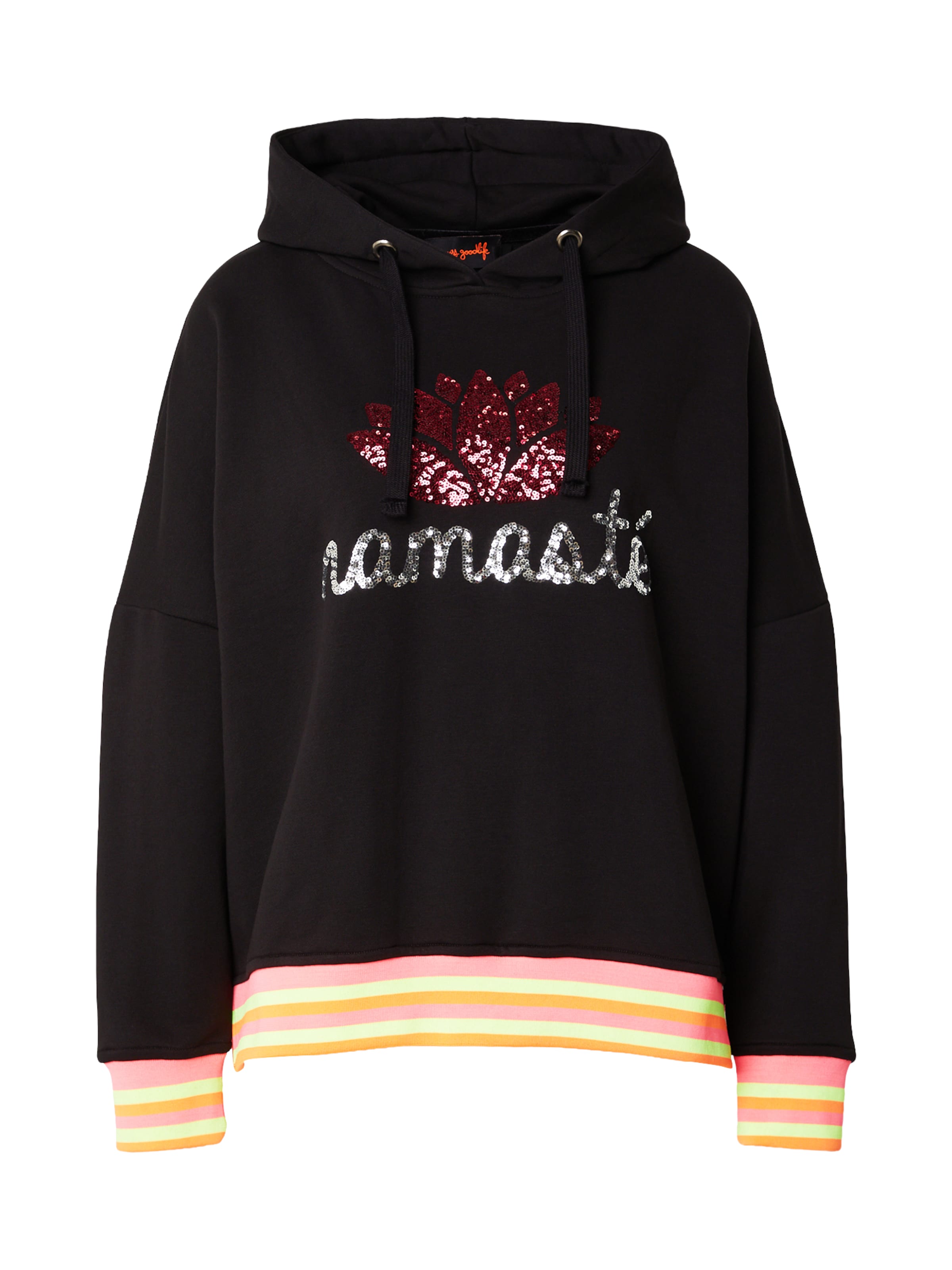 Felpa 'Namasté' di miss goodlife in nero: frontale