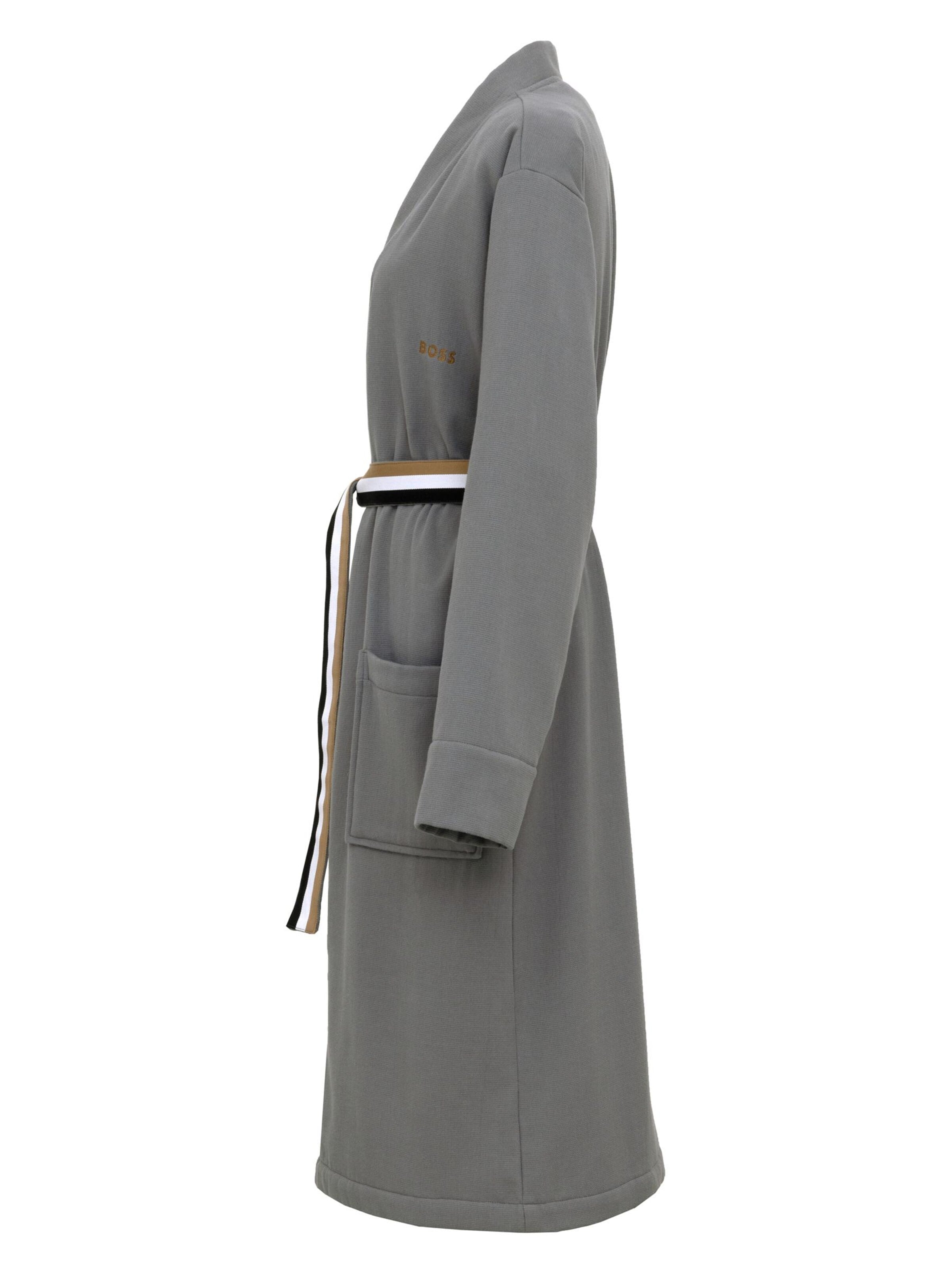 BOSS Home Long Bathrobe 'BLINEA' in Grey