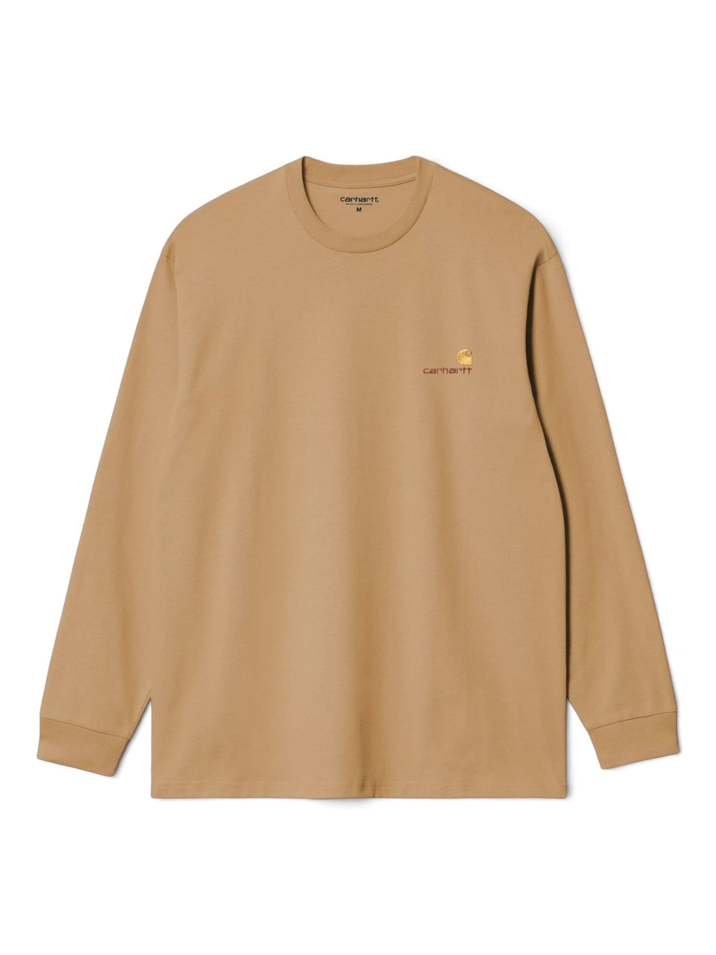 Maglietta 'L/S AMERICAN SCRIPT T-SHIRT WIP DUSTY H' di Carhartt WIP in beige: frontale