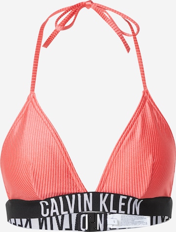 Sutien costum de baie de la Calvin Klein Swimwear pe portocaliu: față