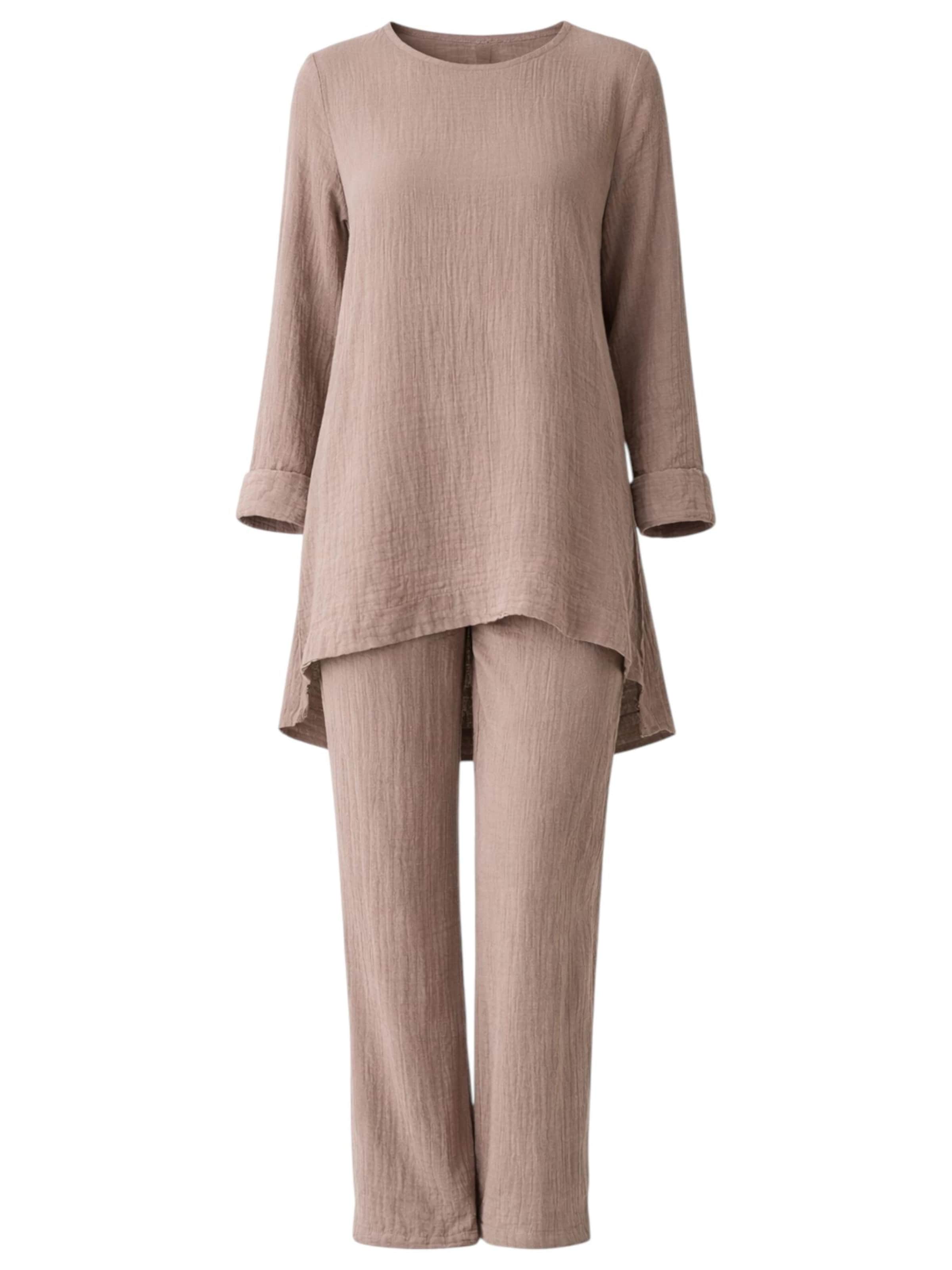 Tenue d'intérieur 'Ayda Modest' WENOR en beige : devant