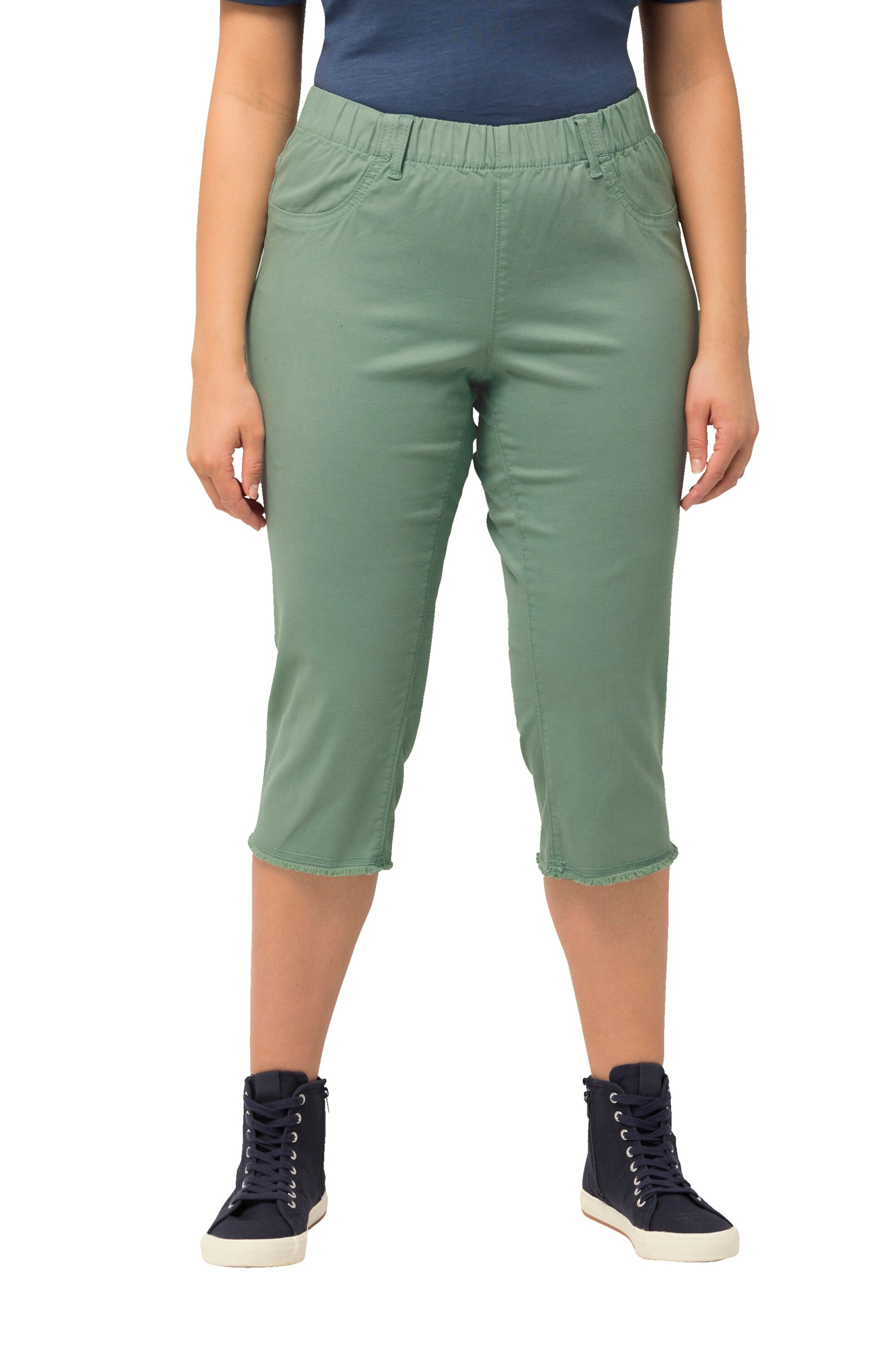 Ulla Popken Regular Trousers in Green: front
