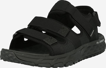 juoda SKECHERS Sportinio tipo sandalai: priekis